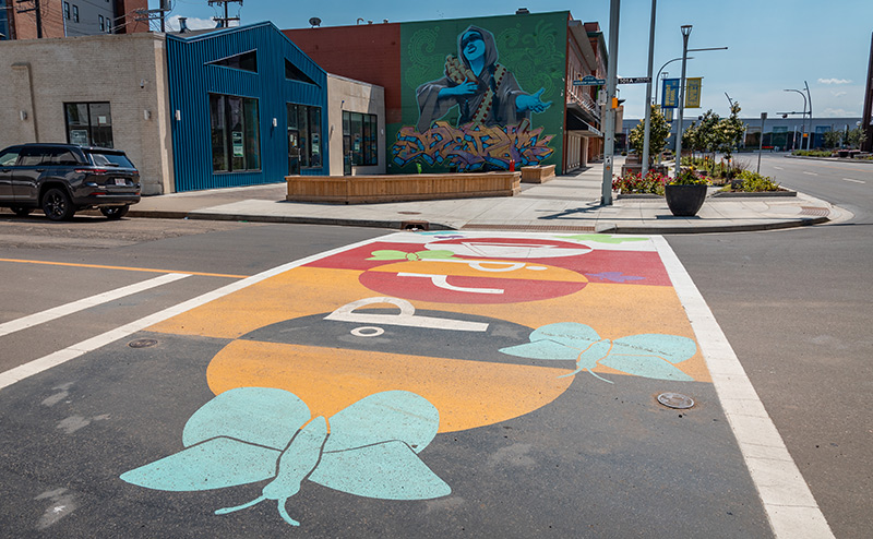 decorative crosswalk across road